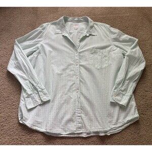 GAP Mint Check Button-Down Long Sleeve Collared Cotton Shirt Women’s XXL
